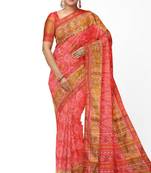 Red patola silk single ikkat silk saree