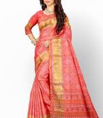 Red patola silk single ikkat silk saree