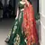 green foil work tussar silk lehenga set choli with dupatta