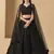 black thread work georgette party lehenga set choli with dupatta