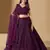 wine thread embroidery georgette lehenga set choli with dupatta