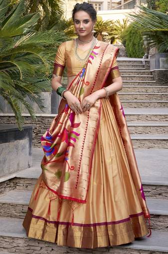 Orange Lehenga Choli With Red Dupatta