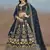 navy blue zari work georgettelehenga set choli with dupatta