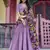 lavender thread work vichitra silk lehenga set choli with dupatta