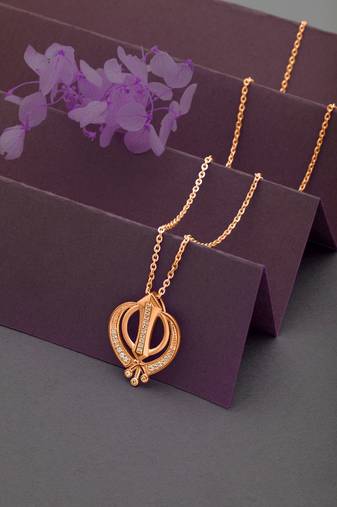 khanda pendant with chain