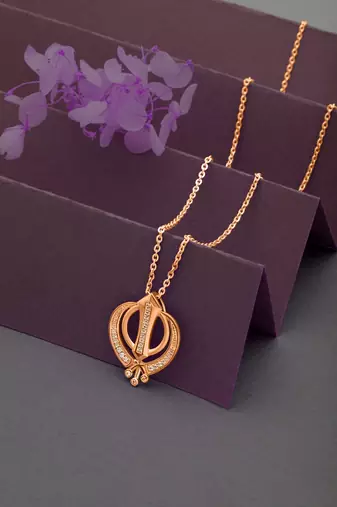 khanda pendant with chain
