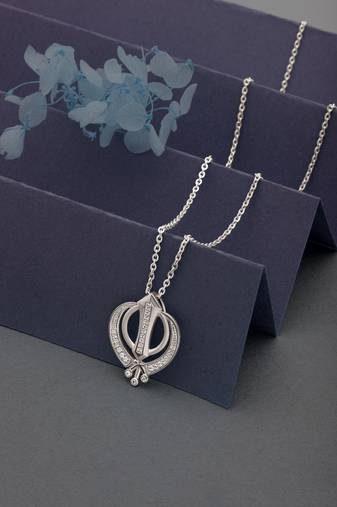 khanda pendant with chain