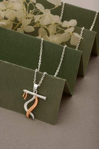 Two tone rose gold baasuri pendant
