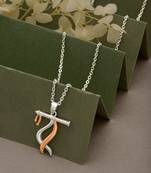 Two tone rose gold baasuri pendant