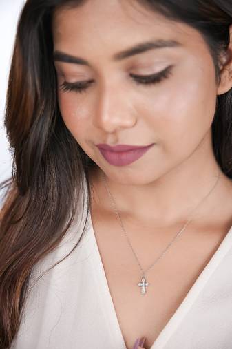 serene cross pendant with chain