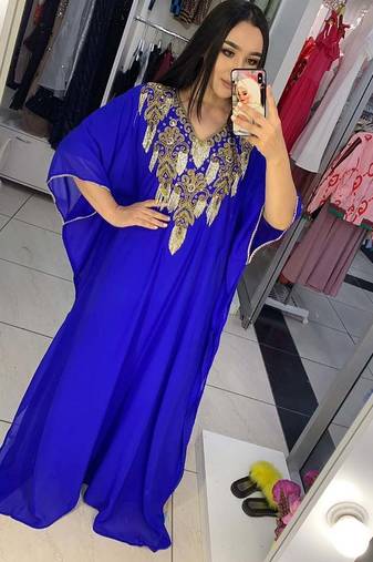 SALE New Wedding Moroccan Dubai Kaftan Arabic Abaya Dress Very Fancy Long Gown 