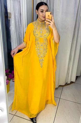 SALE New Wedding Moroccan Dubai Kaftan Arabic Abaya Dress Very Fancy Long Gown 