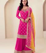 Pink Embroidered silk salwar suit
