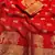 Red Viscose Khadi Traditional Saree
