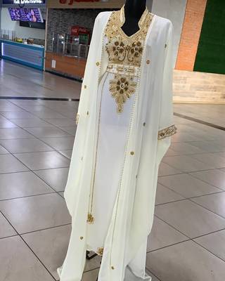 SALE Luxury Bedded Crystal Work Moroccan Dubai Kaftans Wedding Bridesmaid Dress 1