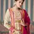Beige embroidered chinon palazzo style salwar suit
