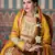Beige embroidered chinon palazzo style salwar suit