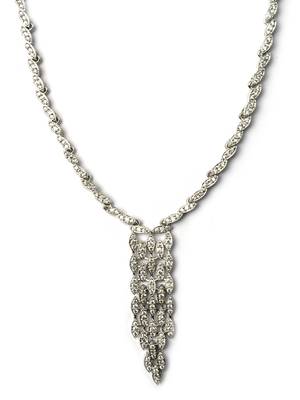 Handcrafted silver plated cz necklace set 4
