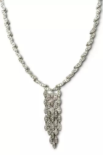 Handcrafted silver plated cz necklace set