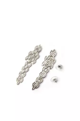 Handcrafted silver plated cz necklace set