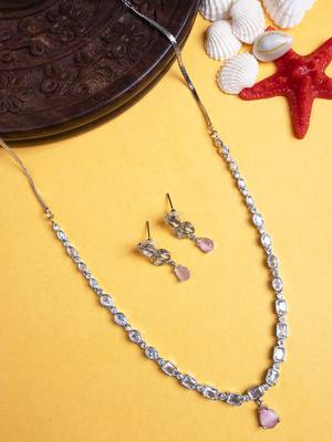 Pink ad sleek necklace set 1
