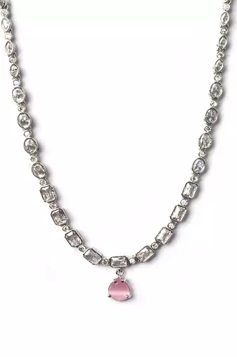 Pink ad sleek necklace set