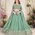 sea green Embellished Sequinned Lehenga with Unstitched Blouse and Dupatta