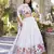 white sequins and thread embroidered georgette indian designer wedding lehenga dress