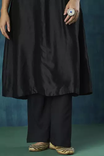Black plain chanderi kurti