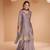 Purple handwork organza silk straight sharara suit - full stitched suit