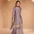 Purple handwork organza silk straight sharara suit - full stitched suit
