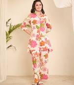 Cotton floral hi-low co-ord set