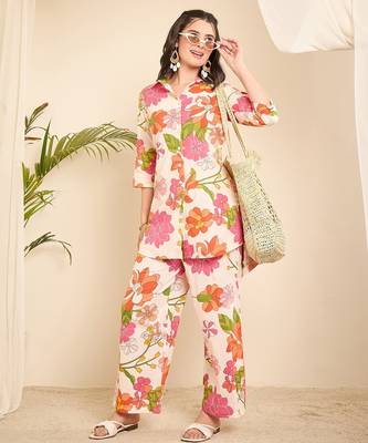 Cotton floral hi-low co-ord set 2