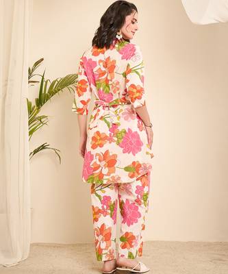 Cotton floral hi-low co-ord set 4