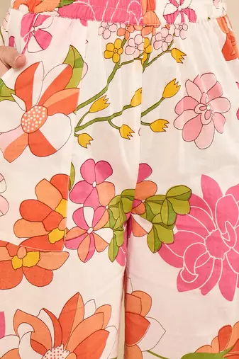 Cotton floral hi-low co-ord set
