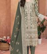 Mehendi Embroidered organza salwar suit