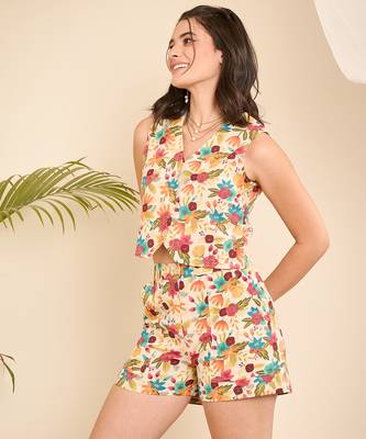 Floral print waistcoat co-ord set 3