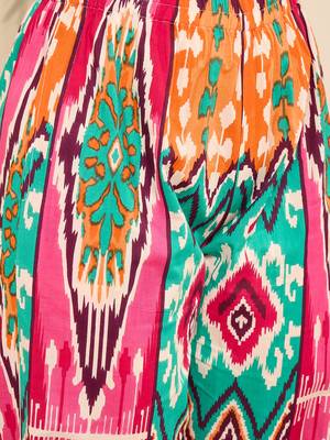 Ikat printed aysmmetric bottom co-ord set 5