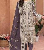Lavender Embroidered organza salwar suit