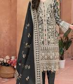 Black Embroidered organza salwar suit