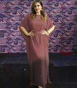 Wine georgette plain kaftan