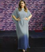 Blue georgette plain kaftan