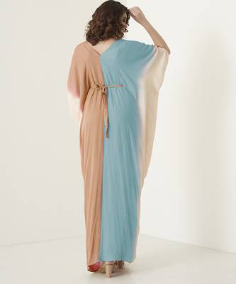 Multicolor georgette plain kaftan with neckline embroidery 2