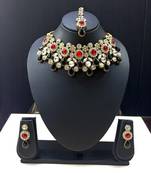 Multicolor heavy necklace set with maangtikka
