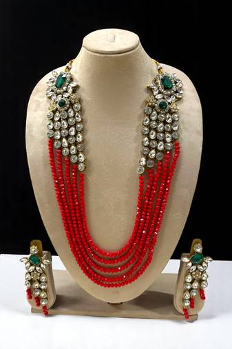 Red heavy necklace set