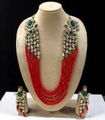 Red heavy necklace set