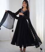 Timeless Black Beauty     Ethnic Anarkali Dress for Special Occasions