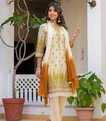 amber off white printed cotton kurta sets