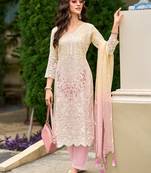 pink pink embroidered blended kurta sets