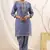 blue blue printed cotton kurta sets